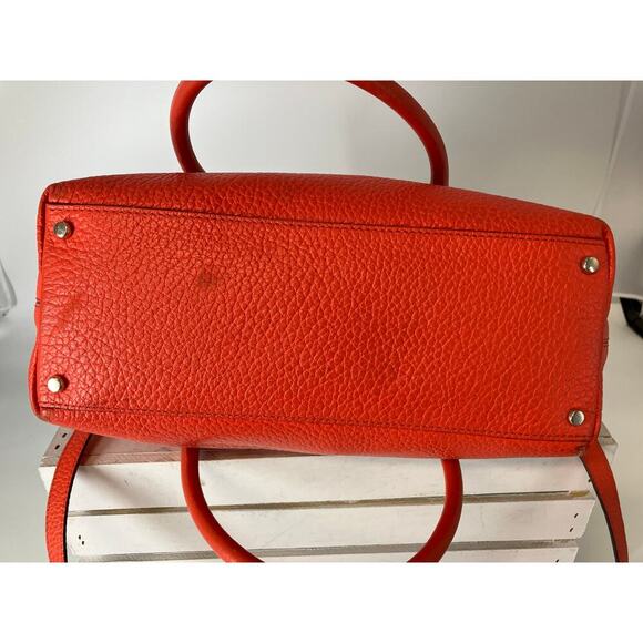 KATE SPADE LARGE ORANGE PEBBLED LEATHER CROSSBODY BAG - Picture 8 of 16